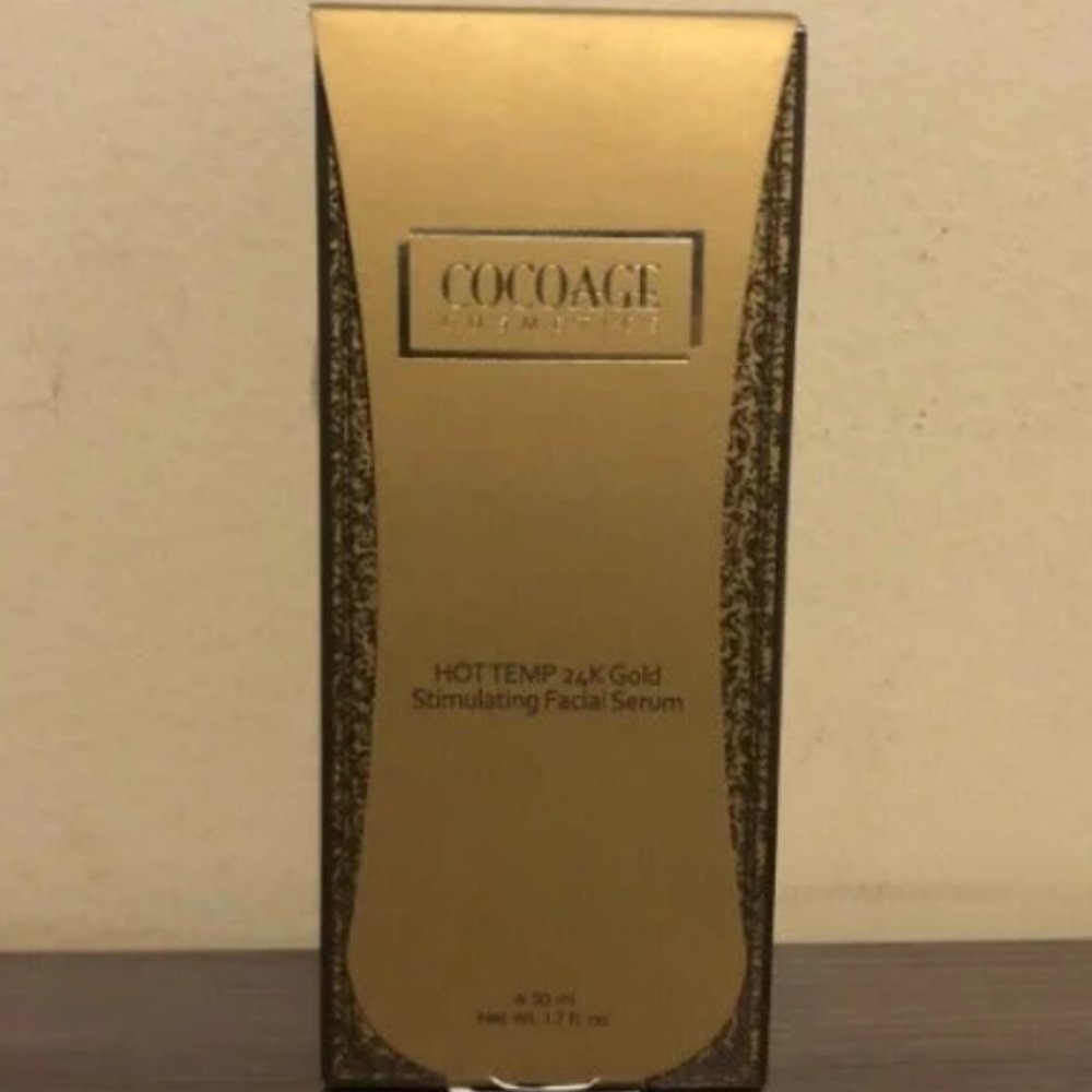 COCOAGE HOT TEMP 24K GOLD STIMULATING FACIAL SERUM-1.7 fl oz / 50 ml-NEW-SEALED
